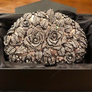 Natasha Gunmetal Rose Clutch